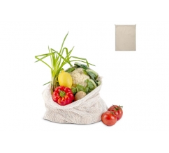 Herbruikbaar groente & fruit zakje OEKO-TEX® katoen ecru 40x45cm bedrukken