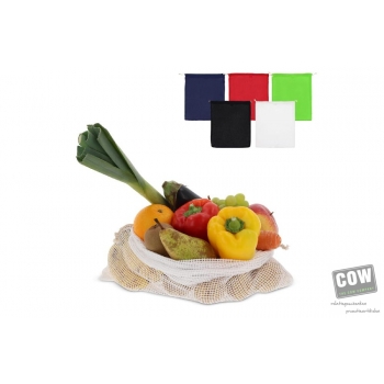 Afbeelding van relatiegeschenk:Herbruikbaar groente & fruit zakje OEKO-TEX® katoen 40x45cm