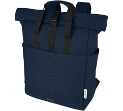 Joey 15 inch GRS gerecyclede canvas rolltop laptoprugzak 15 l bedrukken